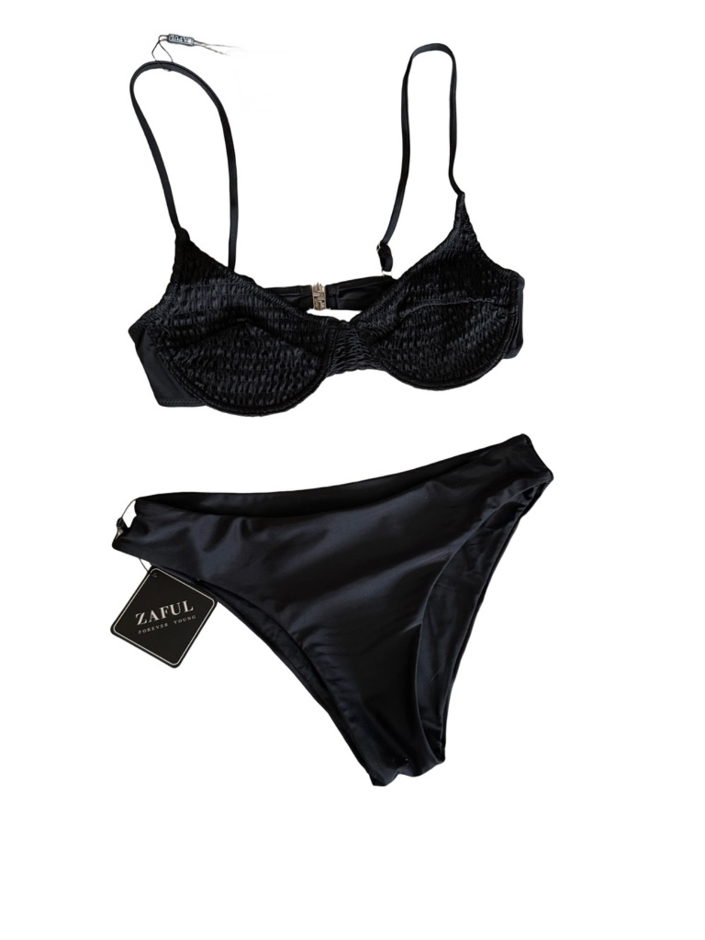 NWT Zaful Underwire Bikini - Black - Size 6